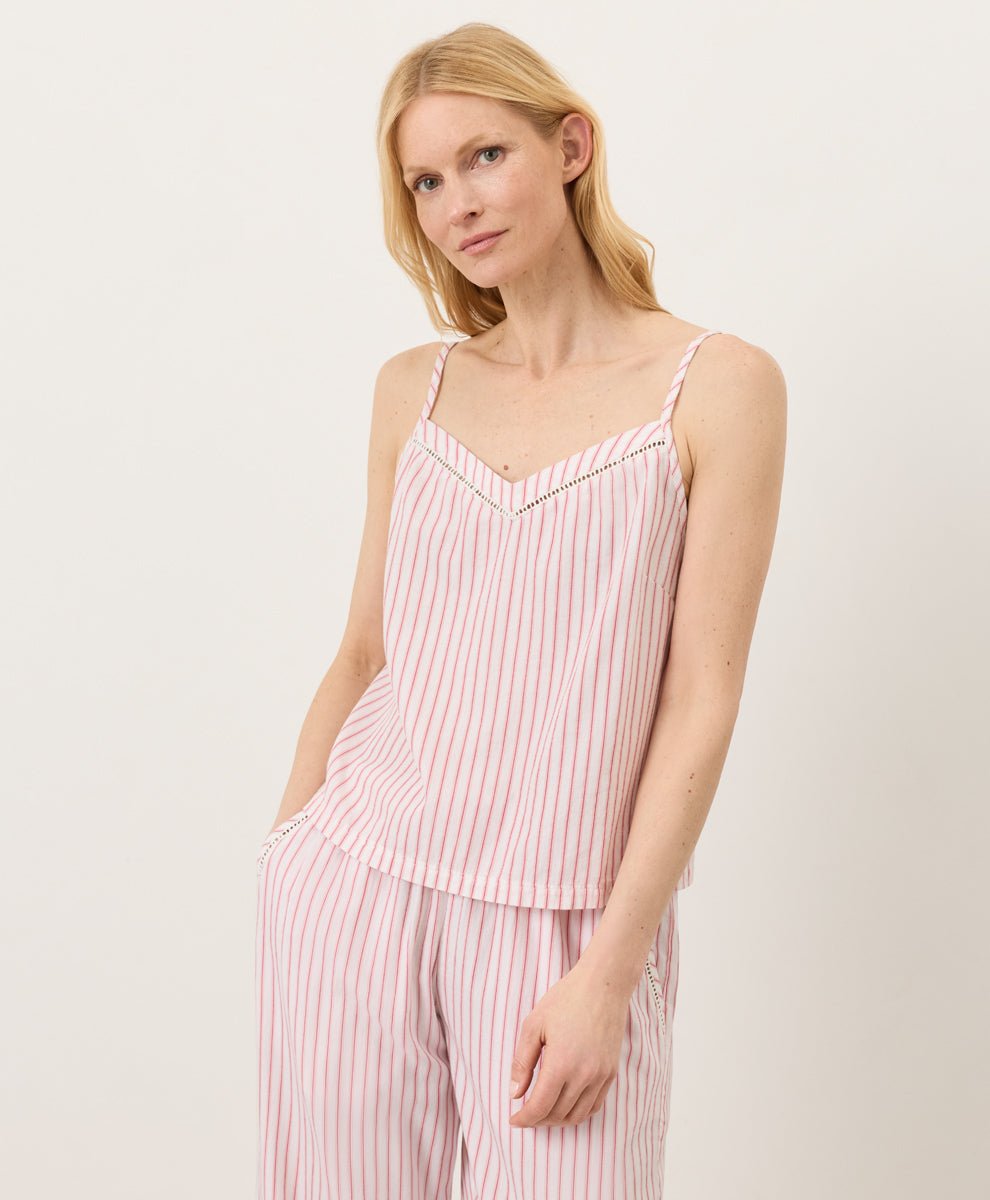 Organic Breezy Cotton Sleep Cami | Dayspring Stripe - Echo Market