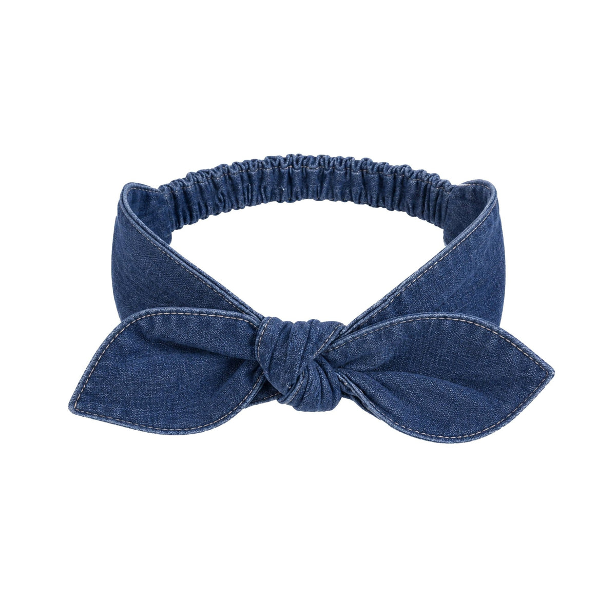 Organic Chambray Bow Headband | Dark Chambray - Echo Market