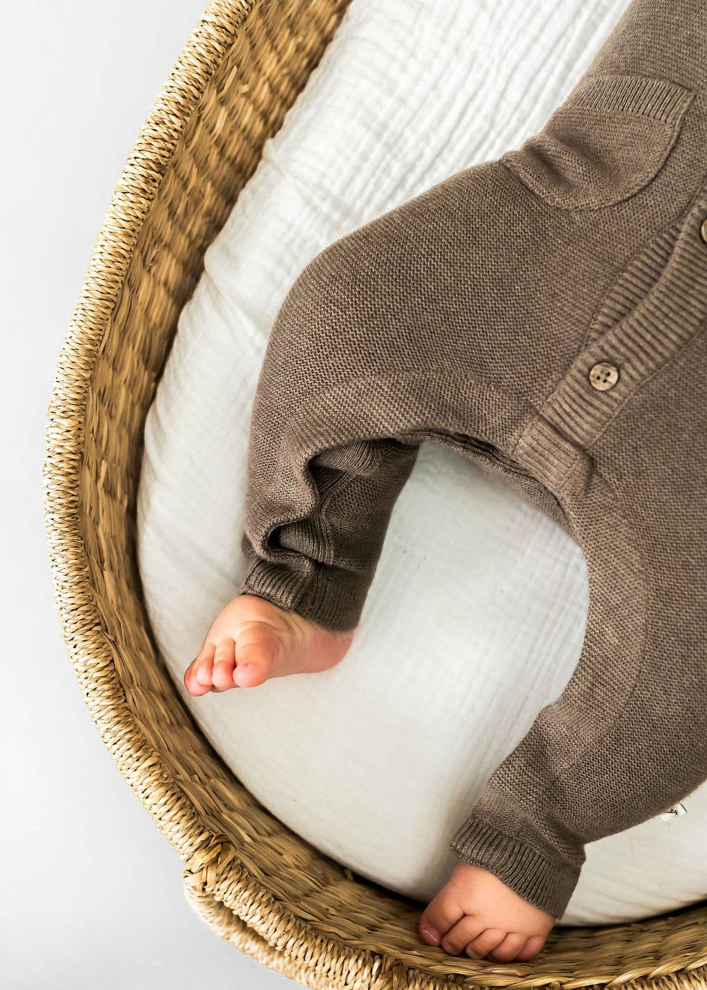 Organic Classic Pocket & Button Chunky Knit Baby Jumpsuit - Echo Market