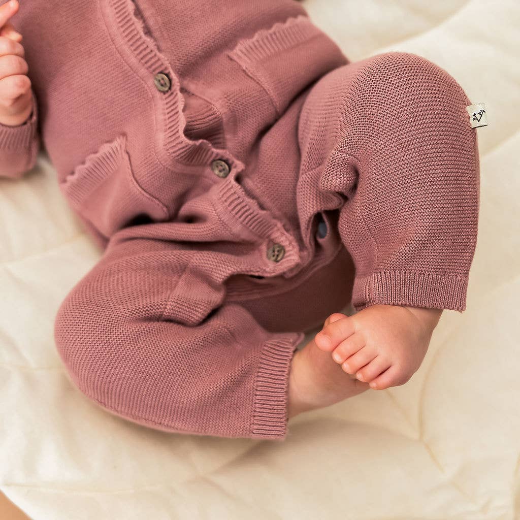 Organic Classic Pocket & Button Chunky Knit Baby Jumpsuit - Echo Market