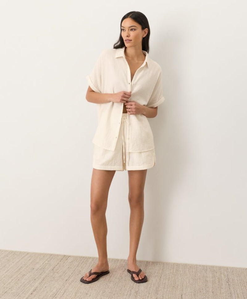 Organic Coastal Double Gauze Curved Hem Short - Echo Market