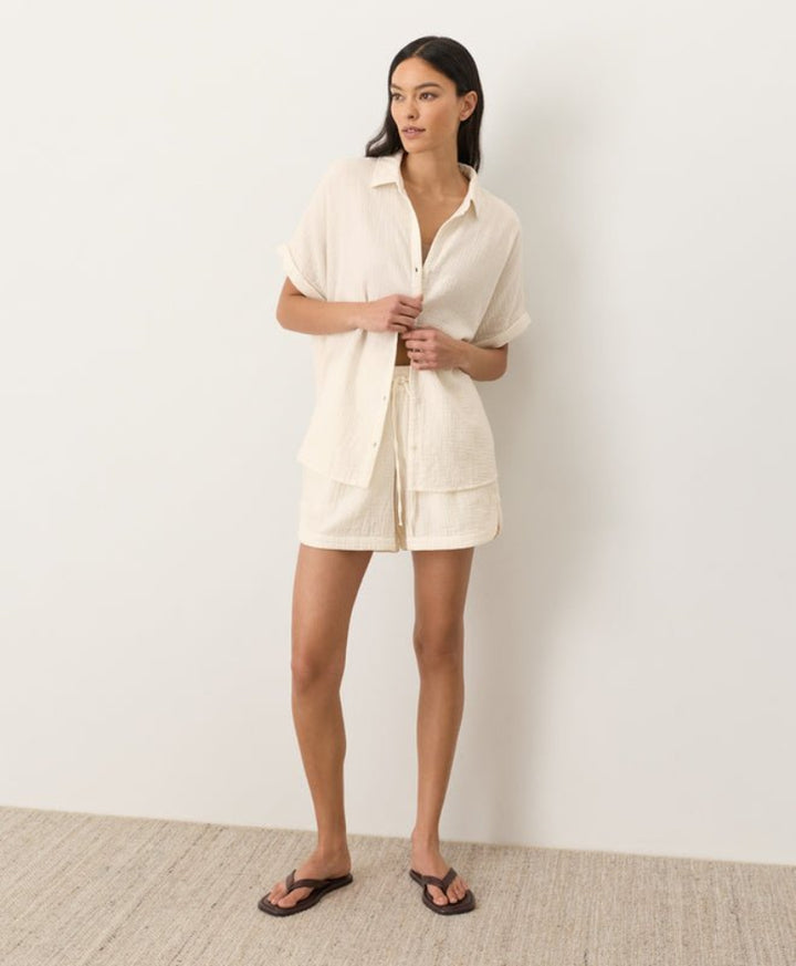Organic Coastal Double Gauze Curved Hem Short - Echo Market