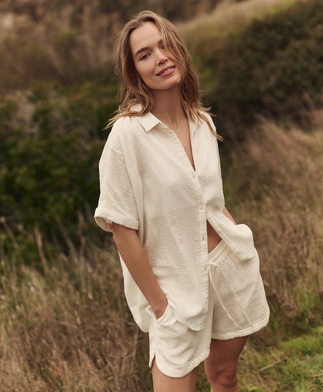 Organic Coastal Double Gauze Curved Hem Short - Echo Market