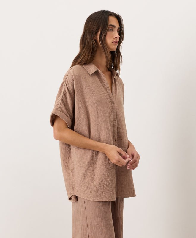 Organic Coastal Double Gauze Relaxed Shirt - Echo Market