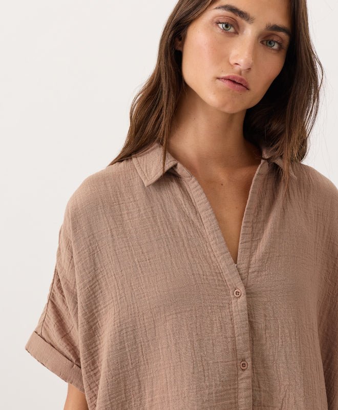 Organic Coastal Double Gauze Relaxed Shirt - Echo Market