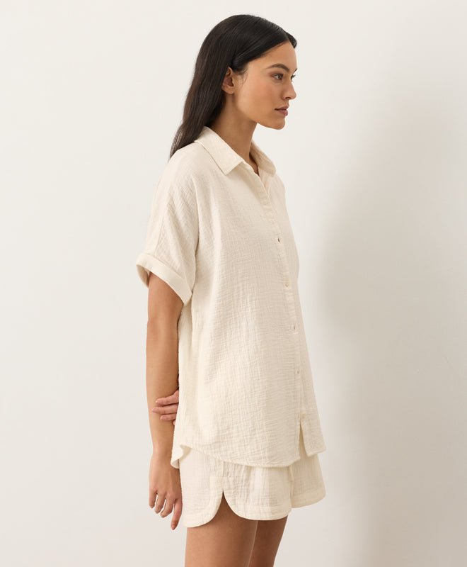 Organic Coastal Double Gauze Relaxed Shirt - Echo Market