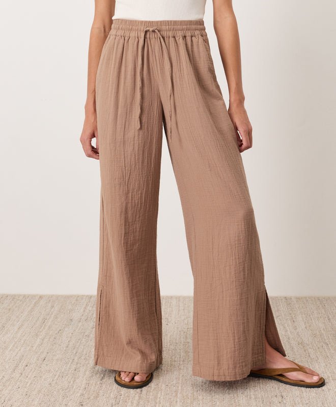 Organic Coastal Double Gauze Split Hem Pant - Echo Market