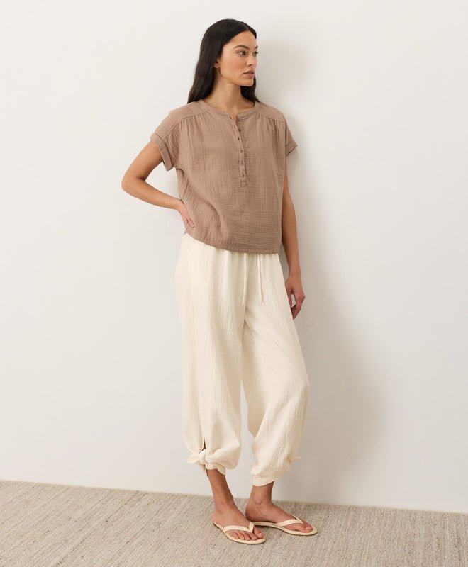 Organic Coastal Double Gauze Split Hem Pant - Echo Market