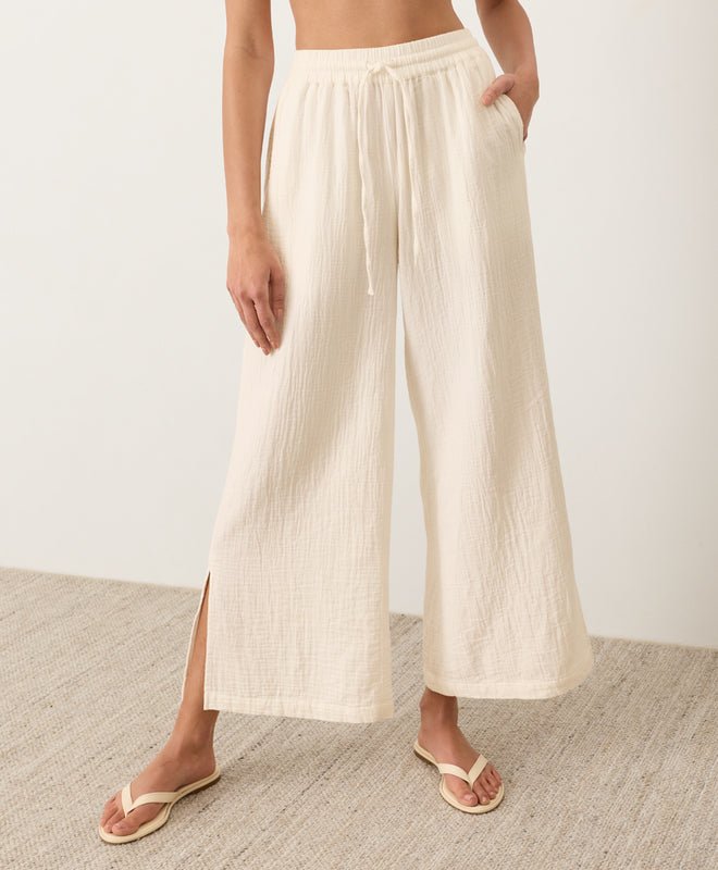 Organic Coastal Double Gauze Split Hem Pant - Echo Market