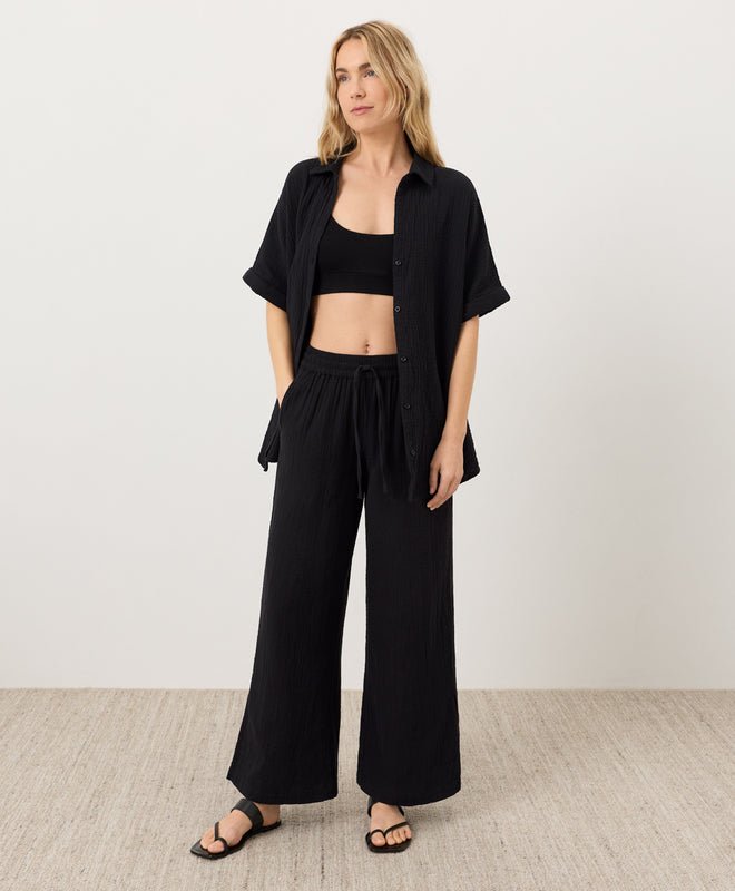 Organic Coastal Double Gauze Split Hem Pant - Echo Market