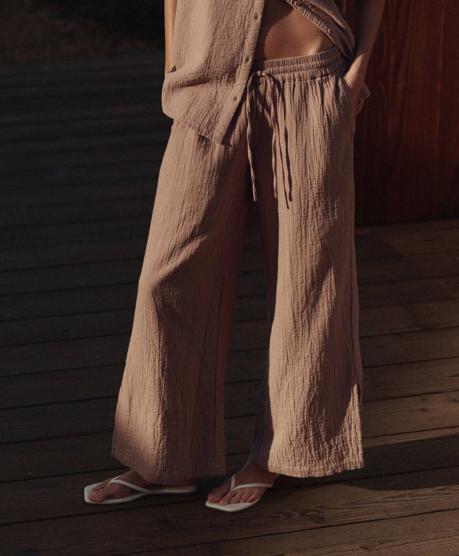 Organic Coastal Double Gauze Split Hem Pant - Echo Market