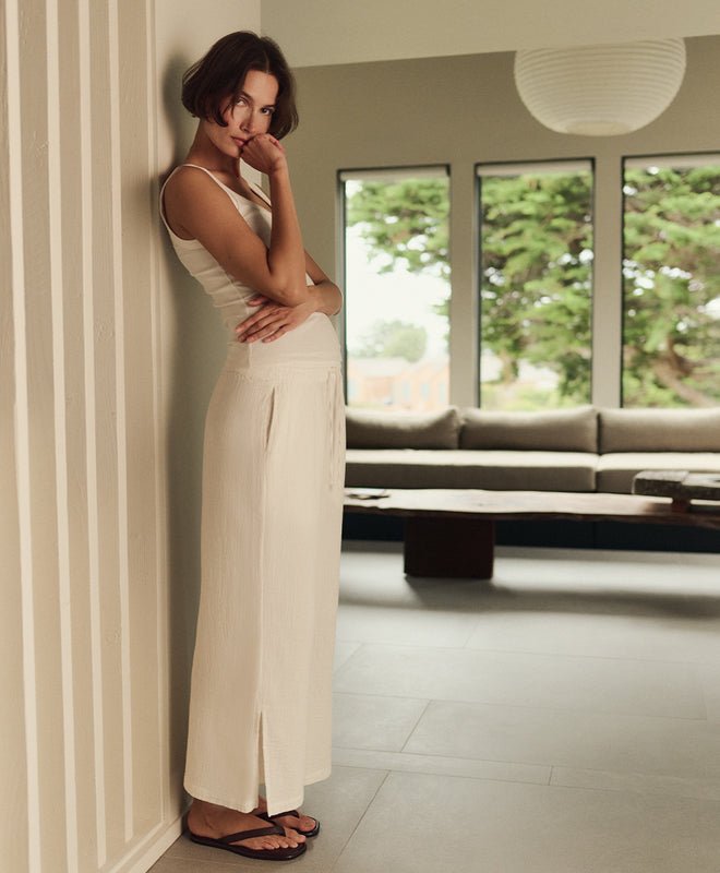 Organic Coastal Double Gauze Split Hem Pant - Echo Market