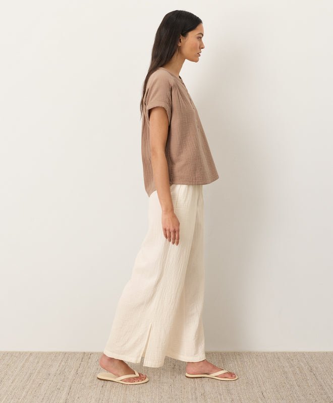Organic Coastal Double Gauze Split Hem Pant - Echo Market