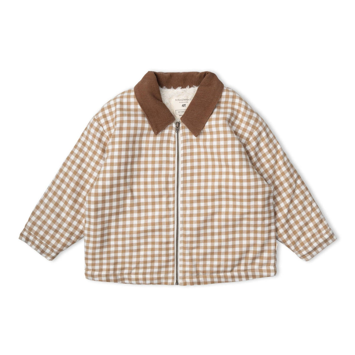 Organic Corduroy Collar Twill Jacket | Oat Gingham - Echo Market