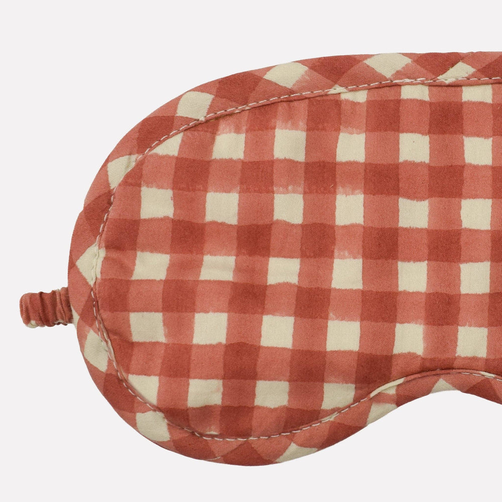 Organic Cotton Eye Mask | Gingham | Ginger - Echo Market