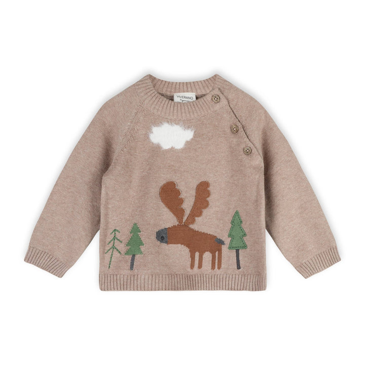Organic Cotton Moose Woods Knit Baby Pullover - Echo Market