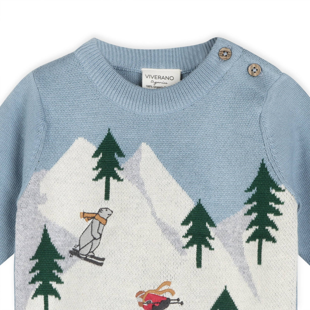 Organic Cotton Ski Knit Baby Pullover Sweater &amp; Pant Set - Echo Market