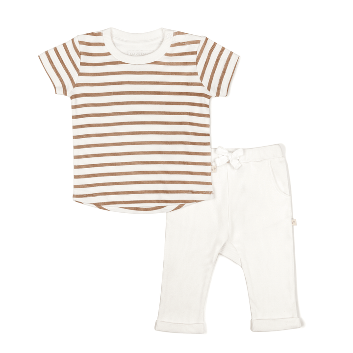 Organic Cotton Tee & Pants Set | Stripes - Echo Market