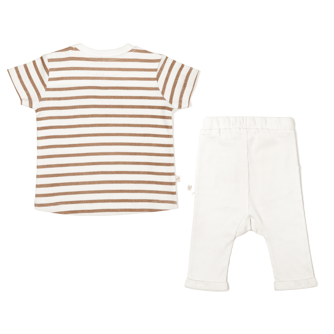 Organic Cotton Tee & Pants Set | Stripes - Echo Market