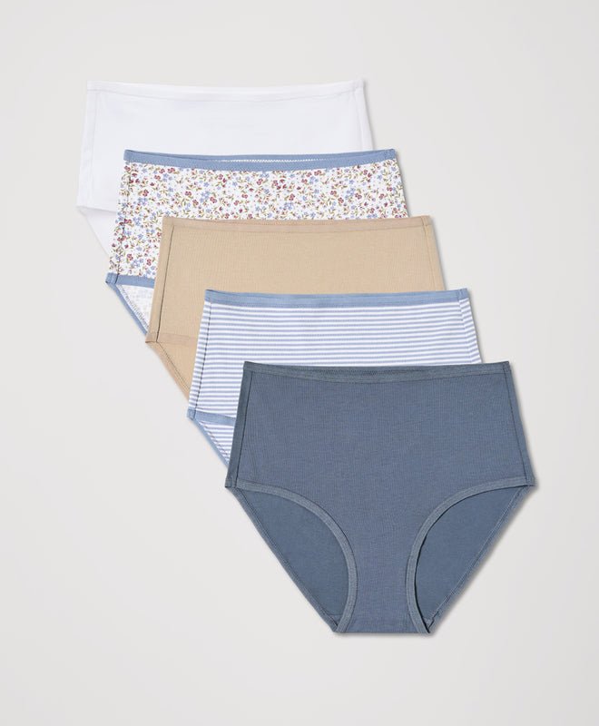Organic Everyday High Rise Brief 5 - Pack | Everyday Wildflowers - Echo Market