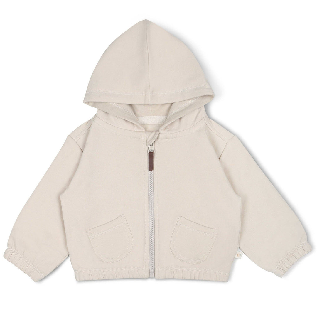 Organic Fleece Hooded Jacket | Oat - Echo Market