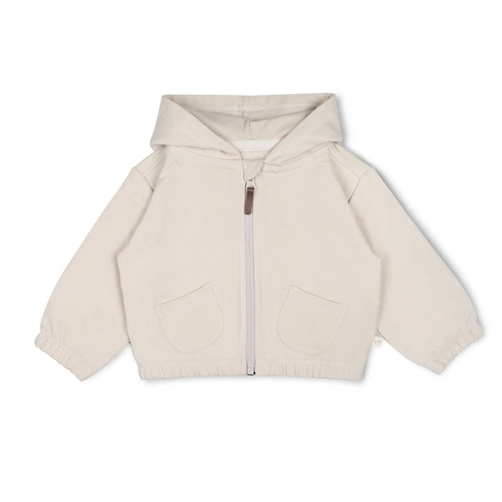 Organic Fleece Hooded Jacket | Oat - Echo Market