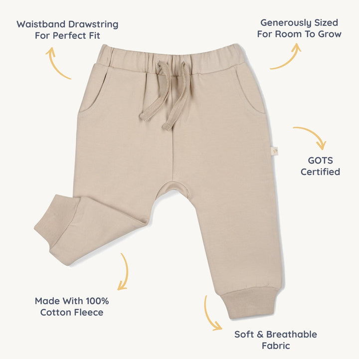 Organic Fleece Jogger Pants | Oat - Echo Market