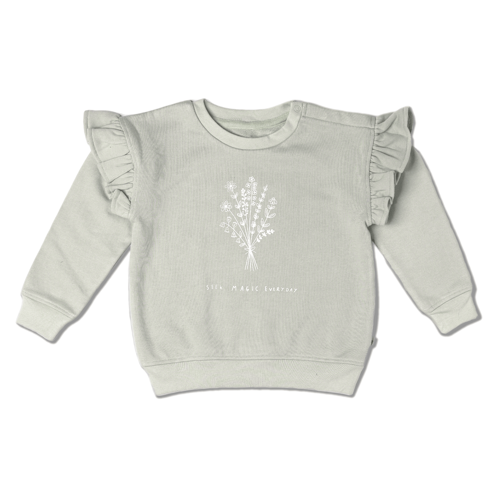 Organic Fleece Ruffle Sleeve Sweatshirt | Magic - Echo Market