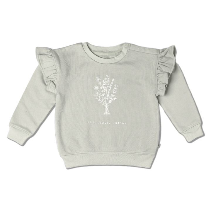 Organic Fleece Ruffle Sleeve Sweatshirt | Magic - Echo Market