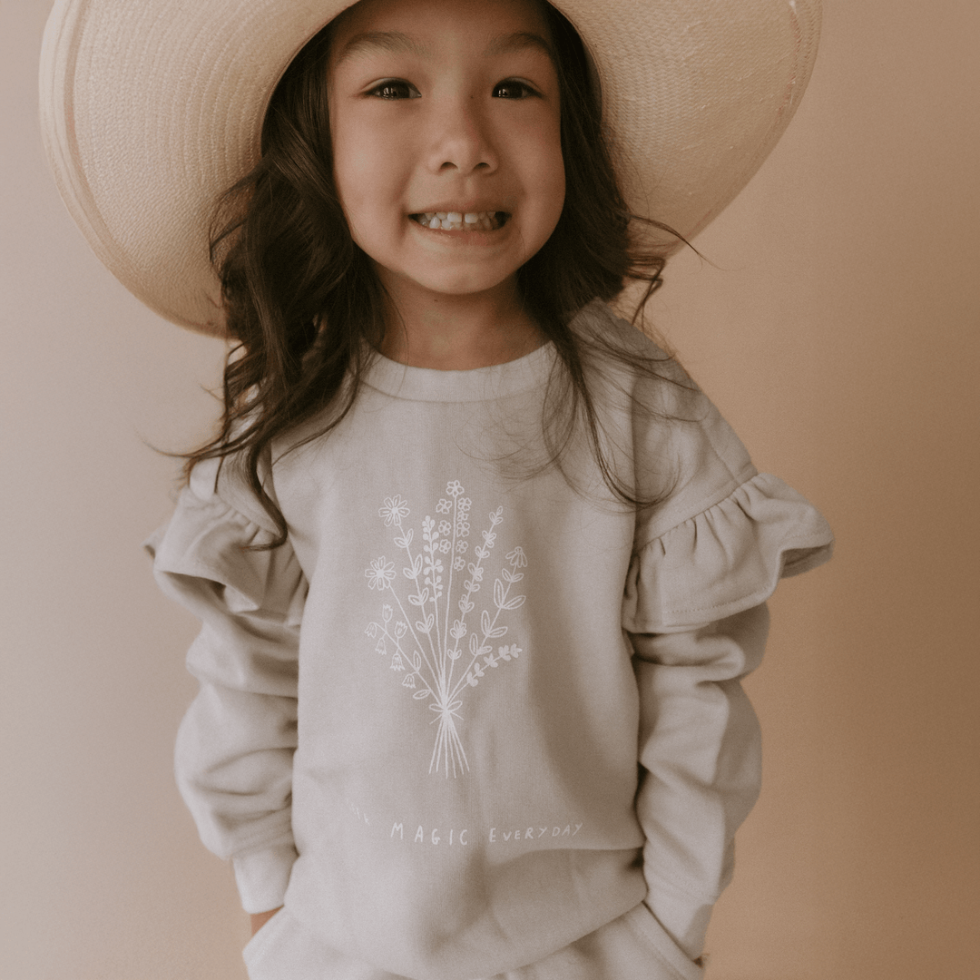 Organic Fleece Ruffle Sleeve Sweatshirt | Magic - Echo Market