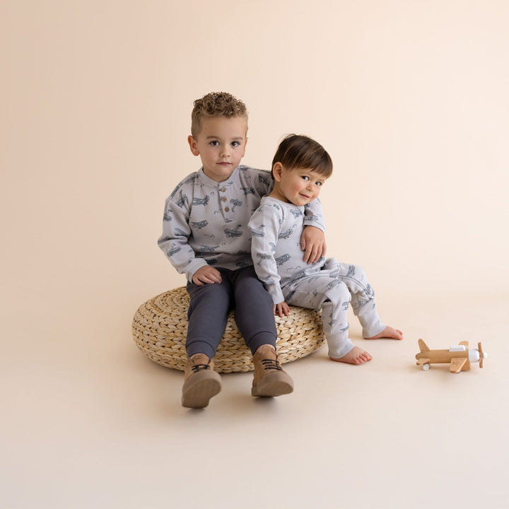 Organic Henley Tee | Airplanes - Echo Market