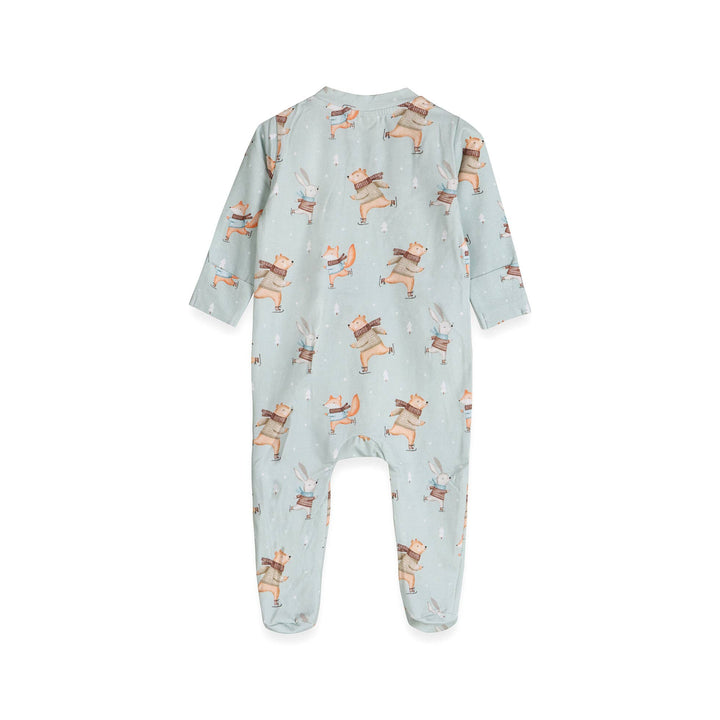 Organic Ice Skaters Baby Zippered Footie | Sage - Echo Market