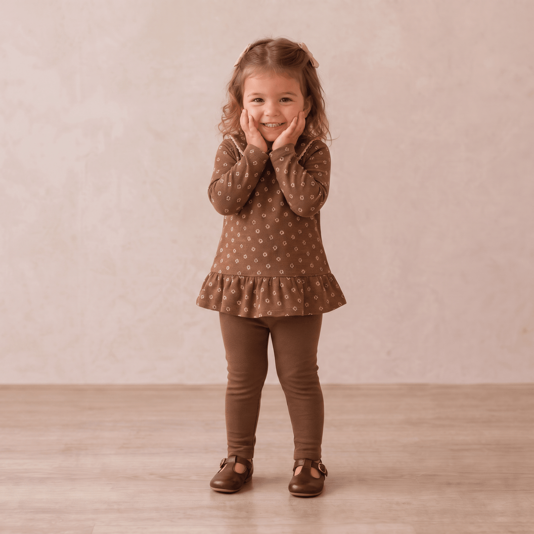 Organic Legging Set of 2 | Chestnut Bloom + Brown - Echo Market