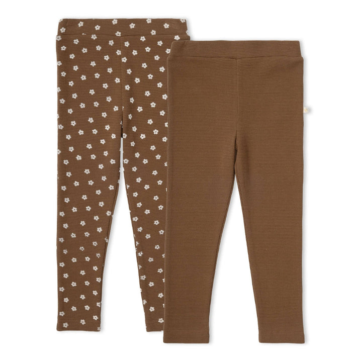 Organic Legging Set of 2 | Chestnut Bloom + Brown - Echo Market