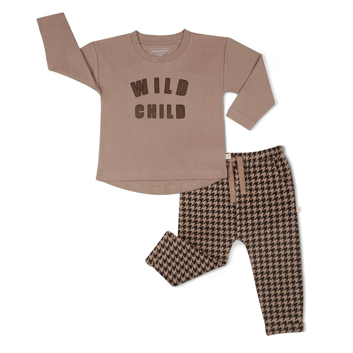 Organic Long Sleeve Tee & Pant Set | Wild Child Tee - Echo Market
