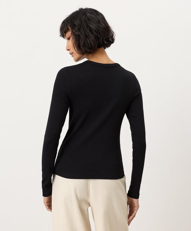 Organic Perfect Rib Crewneck Long Sleeve Tee - Echo Market