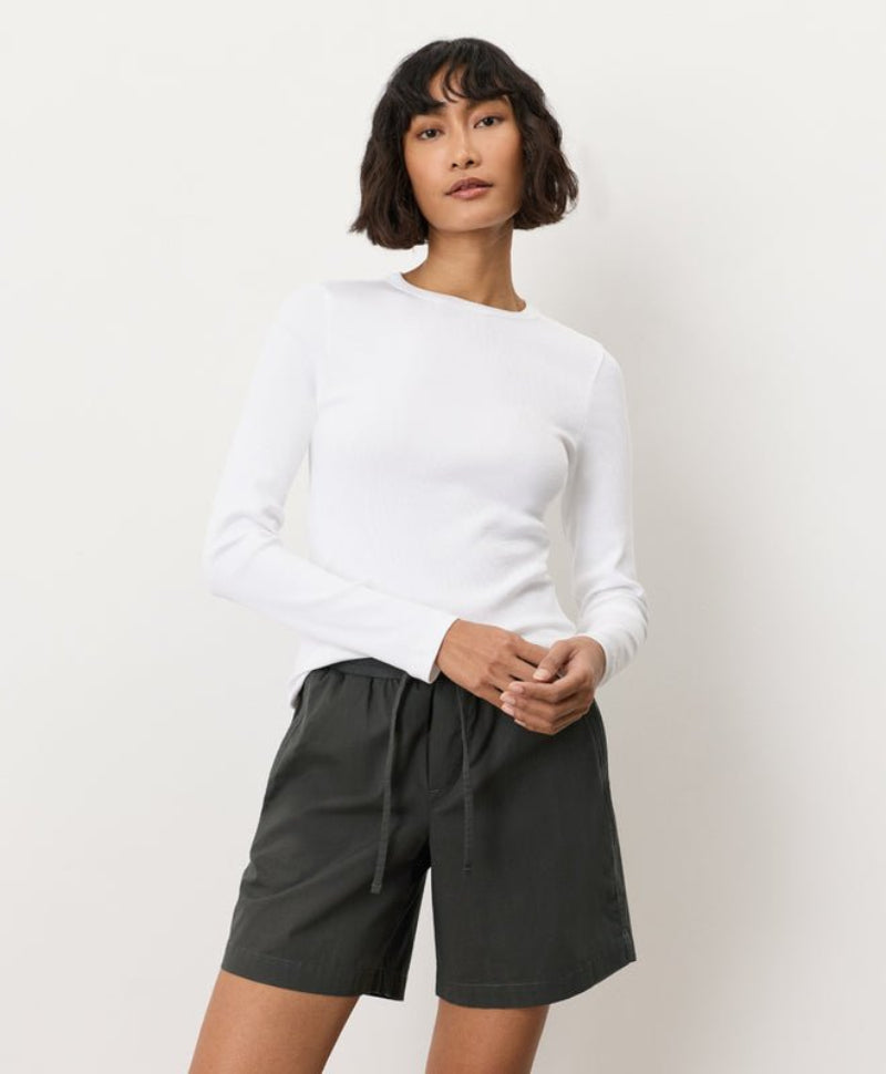 Organic Perfect Rib Crewneck Long Sleeve Tee - Echo Market