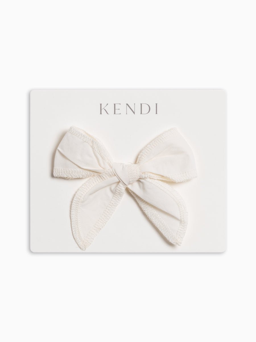 Organic Poplin Bow Clip | Ivory - Echo Market