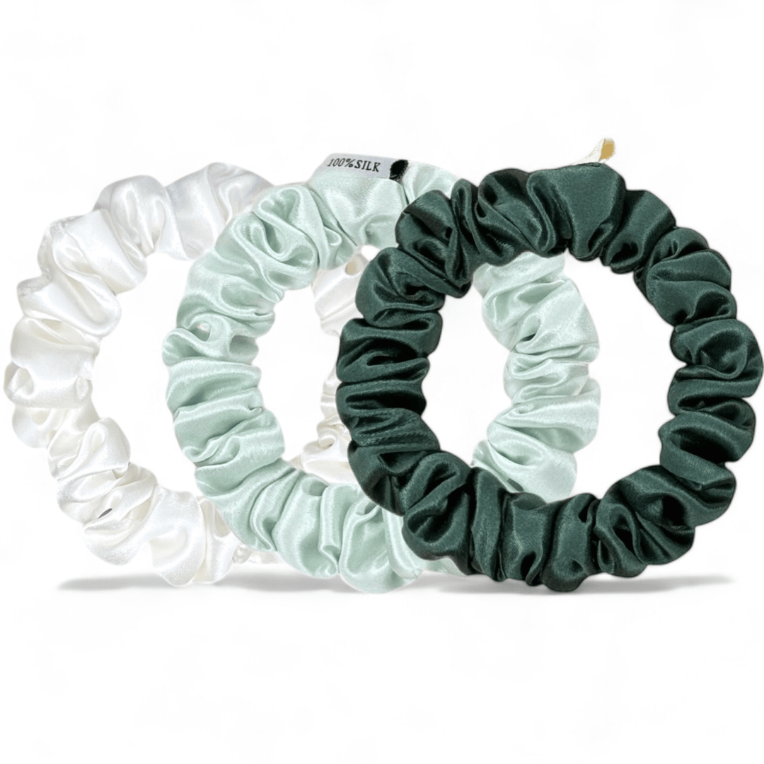 Organic Premium Silk Mini Scrunchies | Three Pack - Echo Market