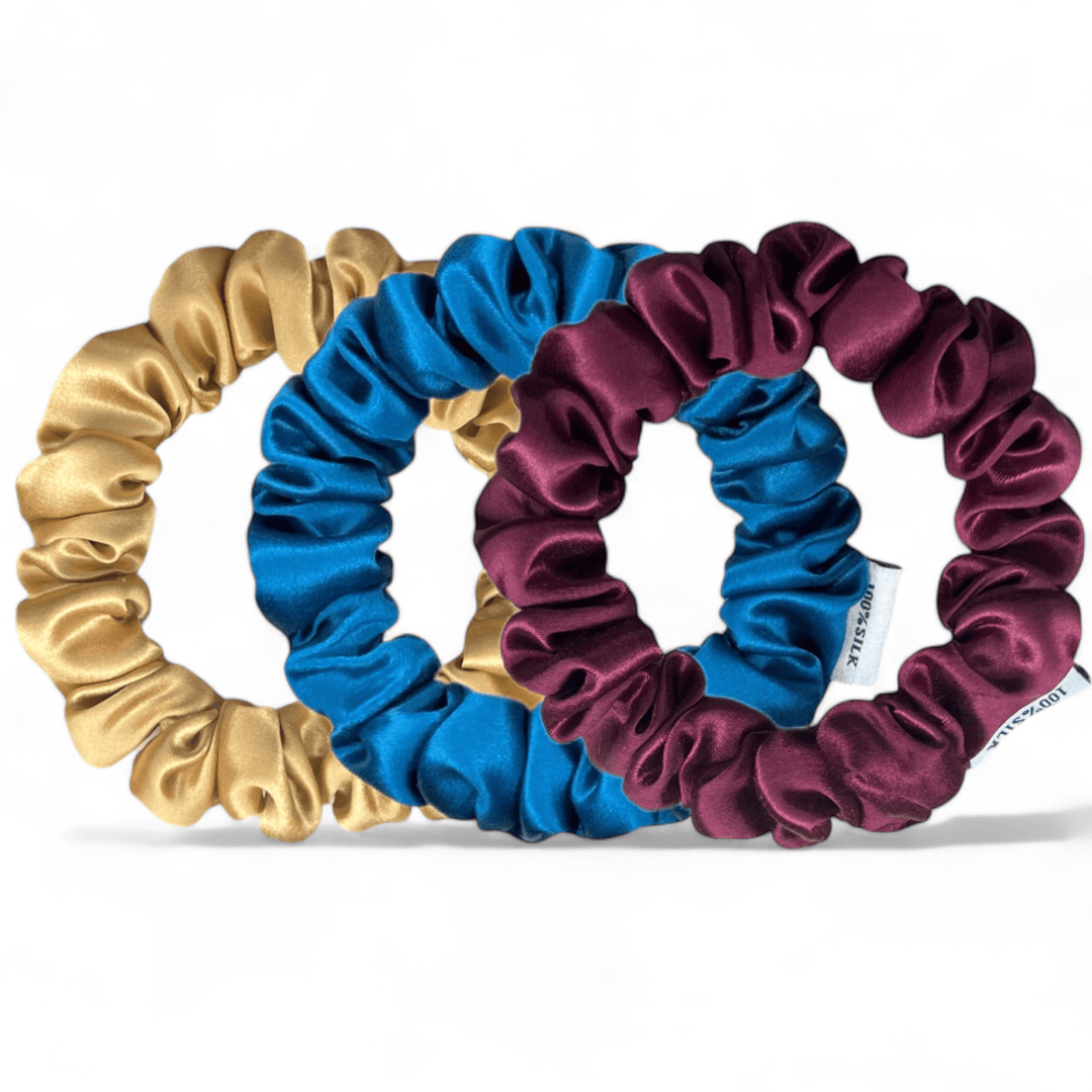 Organic Premium Silk Mini Scrunchies | Three Pack - Echo Market