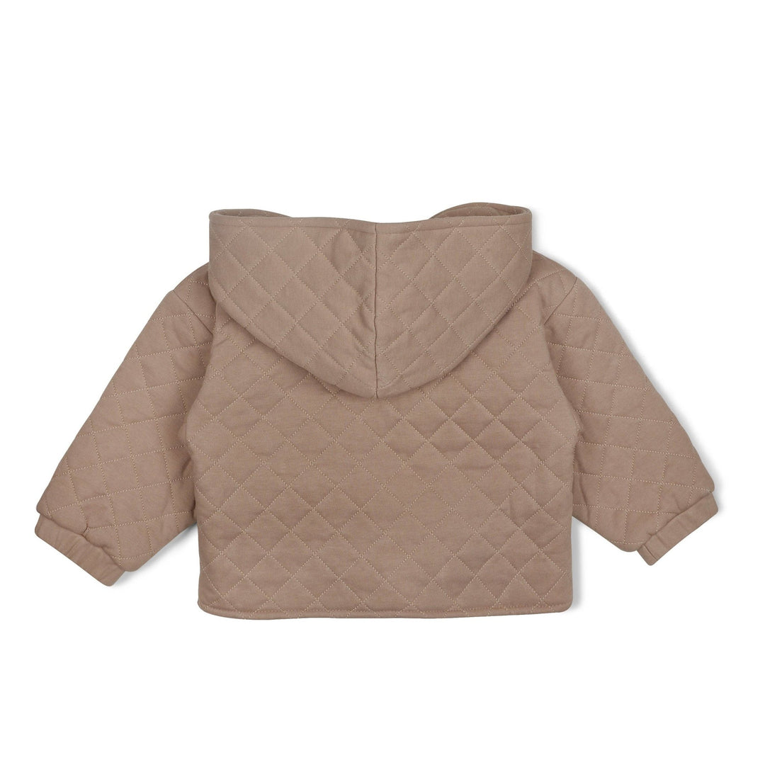Organic Quilted Hooded Jacket | Taupe - Echo Market