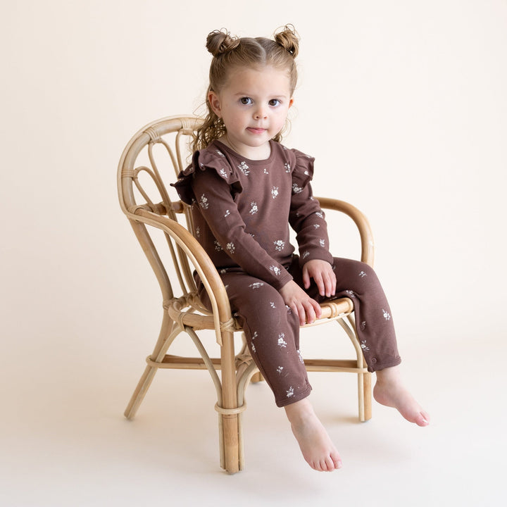 Organic Ruffle Full Sleeve Romper | Birch - Echo Market