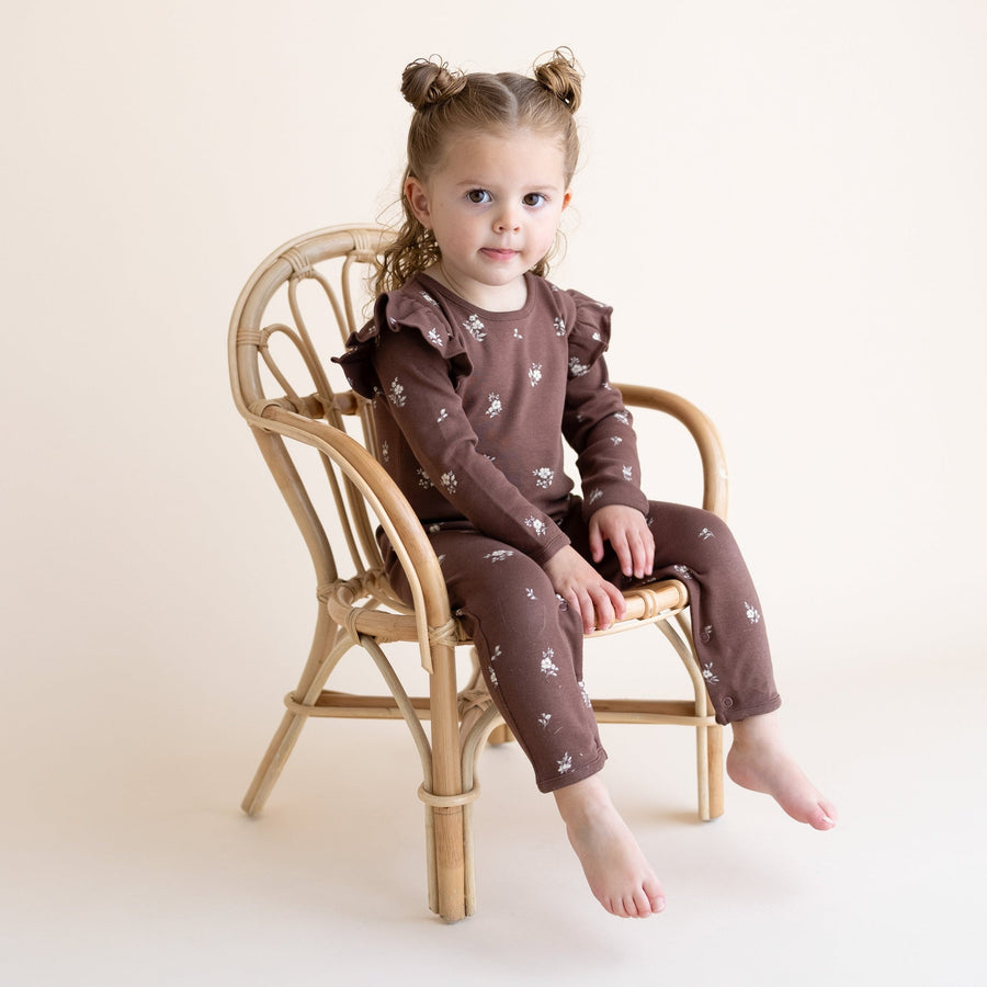 Organic Ruffle Full Sleeve Romper | Birch - Echo Market
