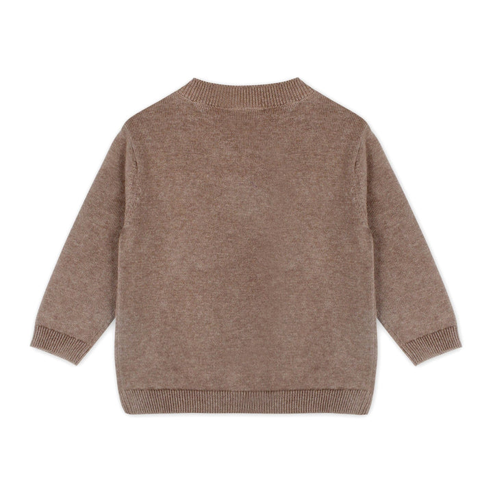 Organic Sheep Jacquard Knit Baby Pullover & Pant Set | Cocoa Heather - Echo Market