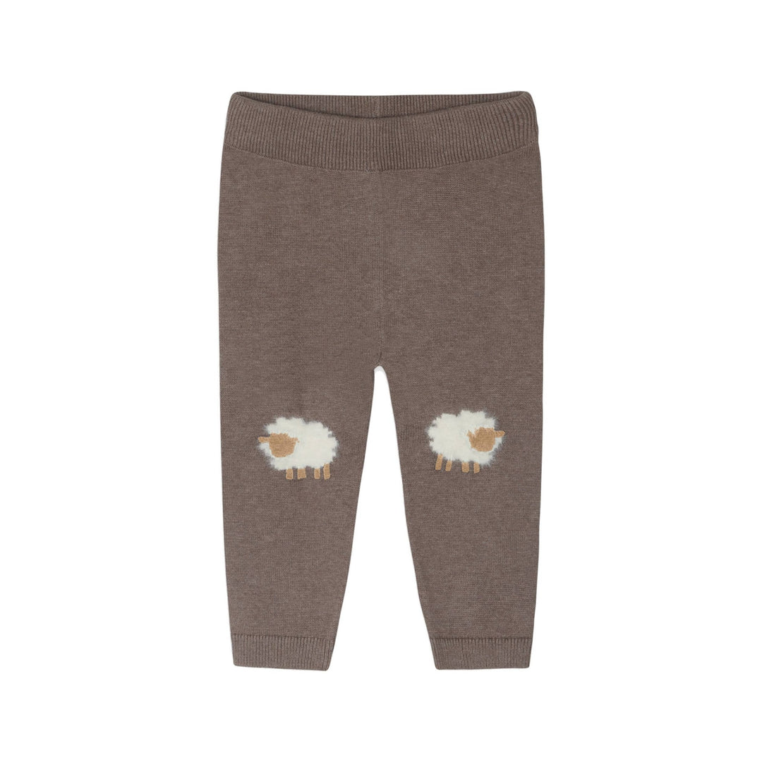 Organic Sheep Jacquard Knit Baby Pullover & Pant Set | Cocoa Heather - Echo Market