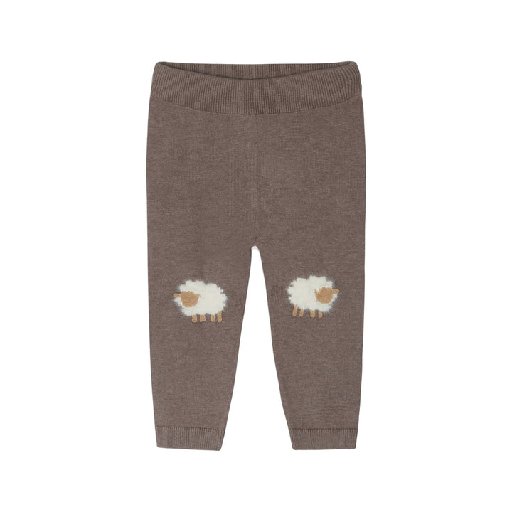 Organic Sheep Jacquard Knit Baby Pullover & Pant Set | Cocoa Heather - Echo Market