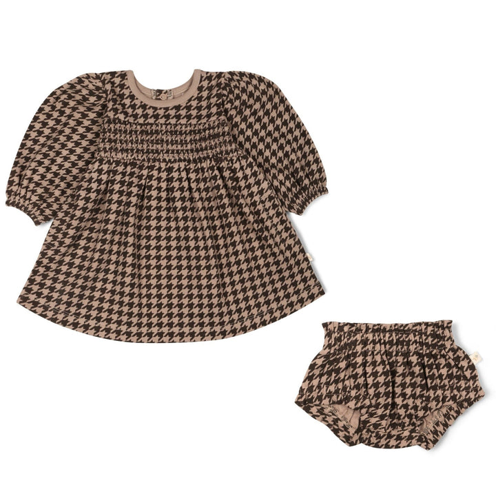 Organic Smocked Dress | Houndstooth - Echo Market