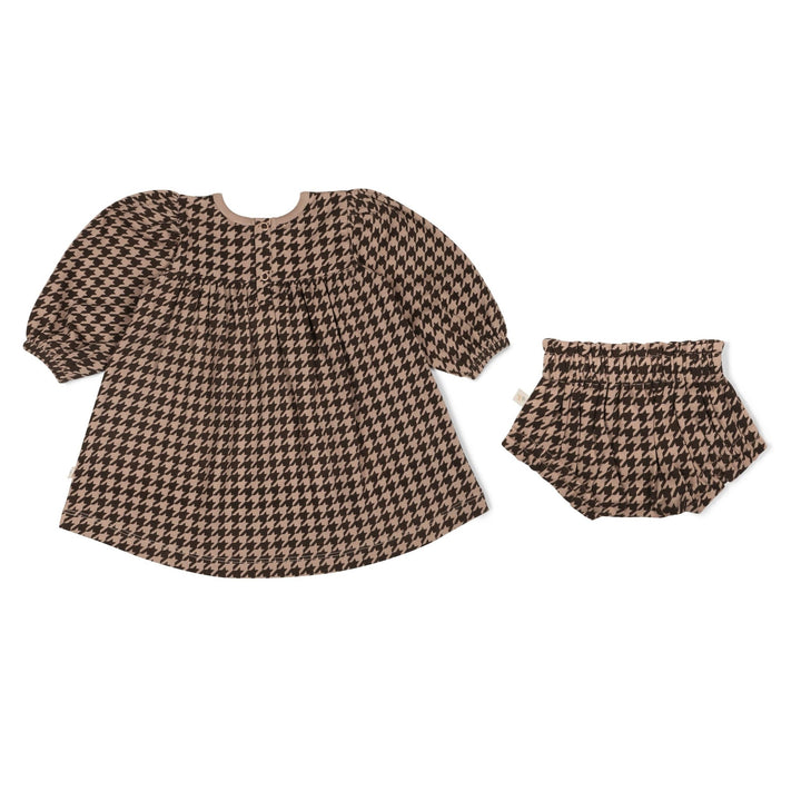 Organic Smocked Dress | Houndstooth - Echo Market
