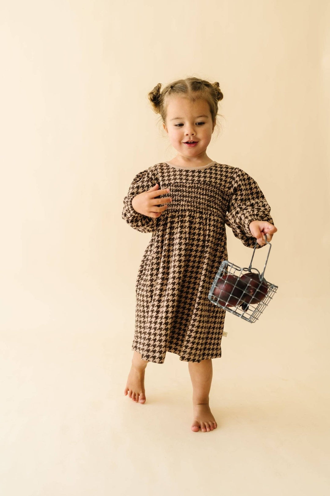 Organic Smocked Dress | Houndstooth - Echo Market