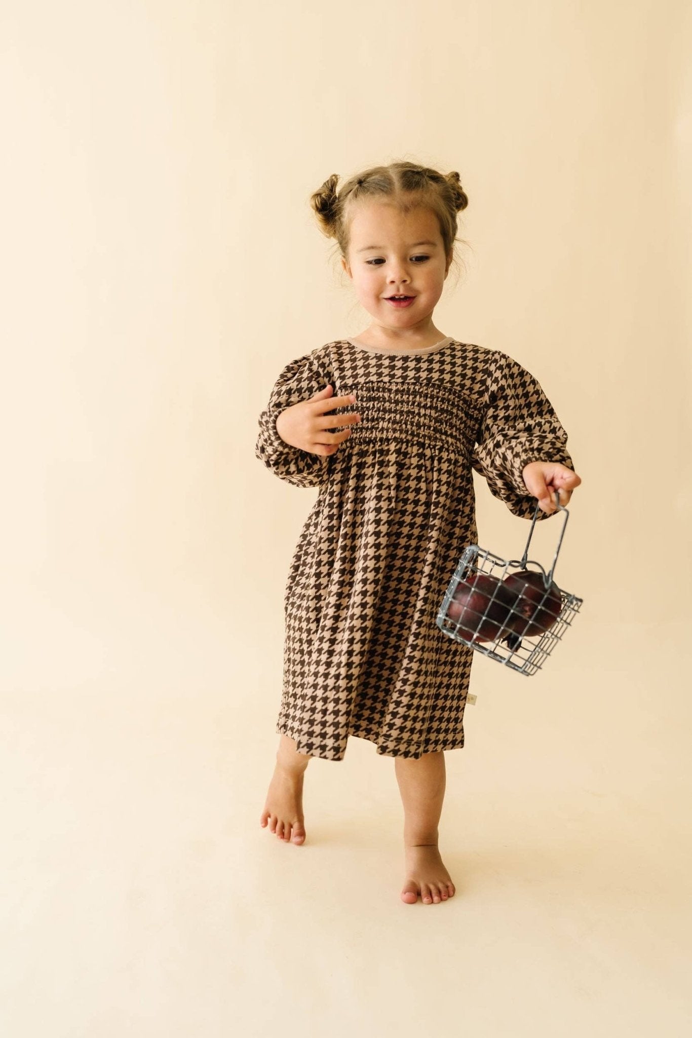 Organic Smocked Dress | Houndstooth - Echo Market